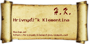 Hrivnyák Klementina névjegykártya